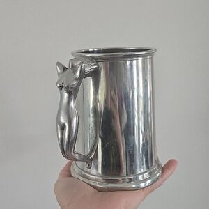 Vintage English Pewter Tankard MUG With Naked Lady Handle